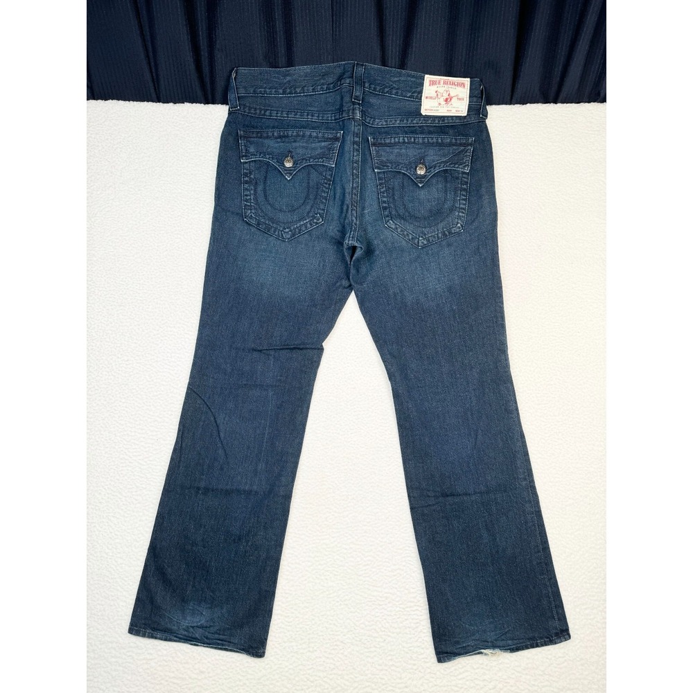Vintage True Religion Jeans Mens 38 Fits 40x33.5 Blue Denim Straight Leg RICKY